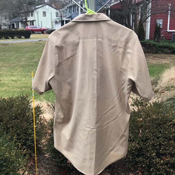 Like New Military Style Khaki Men's Short Sleeve Button Shirt, Sz M - Picture 3 of 4